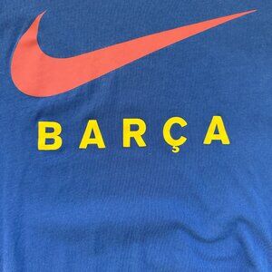 !! SOLD !! Barcelona Training Jersey Football Soccer Blue Nike Cotton Mens Shirt